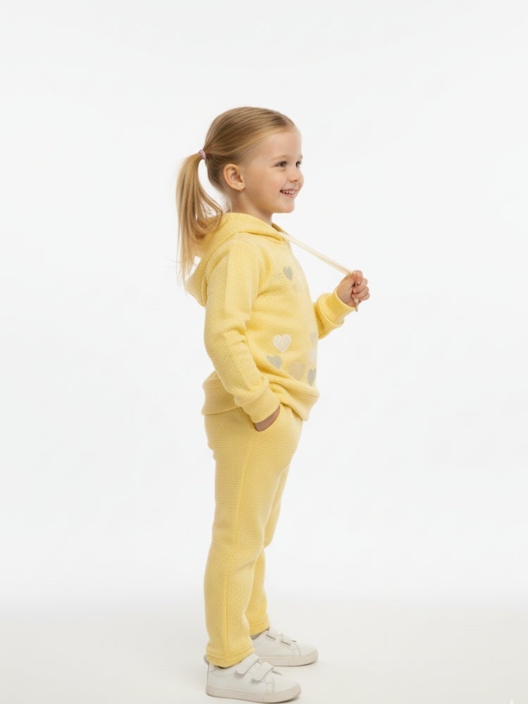 Cloud Fashion Yellow Baby Cozy Hearts Set - Image 3