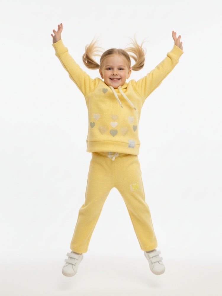 Cloud Fashion Yellow Baby Cozy Hearts Set - Image 1