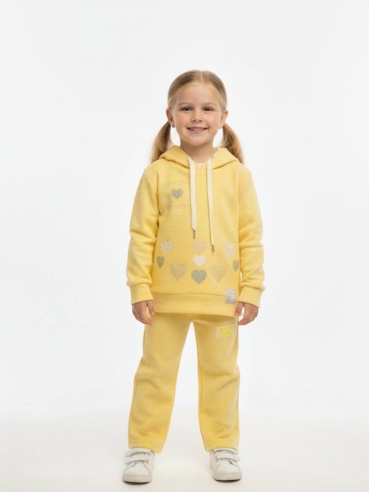 Cloud Fashion Yellow Baby Cozy Hearts Set - Image 2