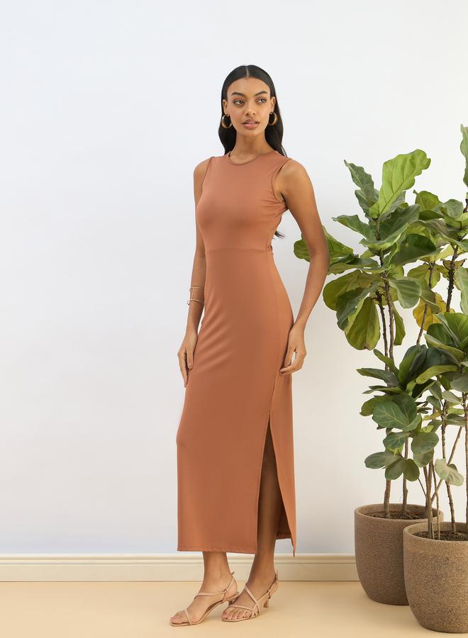 ساسافراس فستان ميدي ضيق بدون أكمام - Image 3