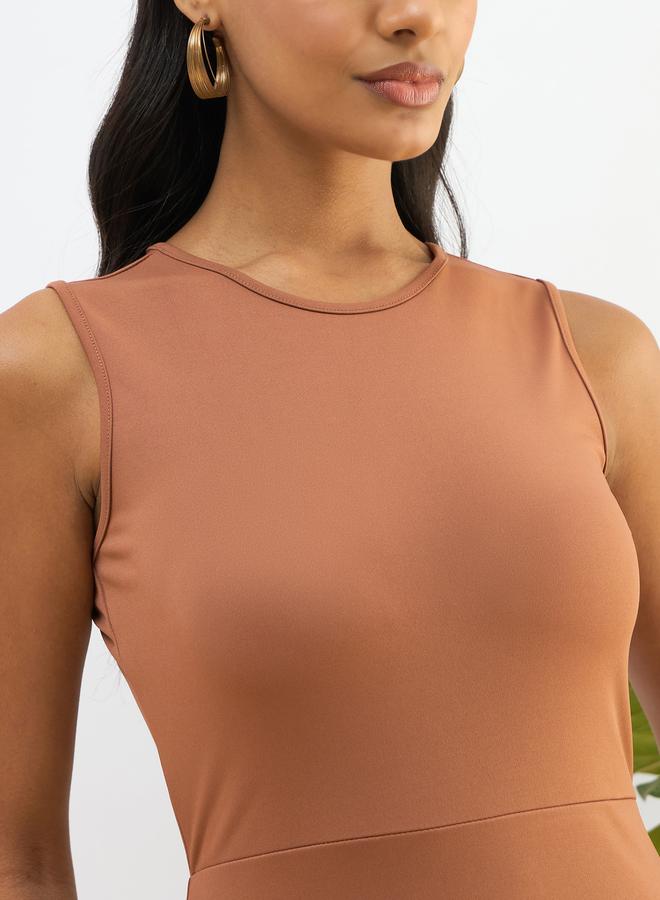 ساسافراس فستان ميدي ضيق بدون أكمام - Image 4