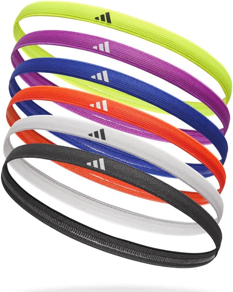 adidas Hairbands Set - Black, White, Red, Purple, Blue, Yellow - Image 1