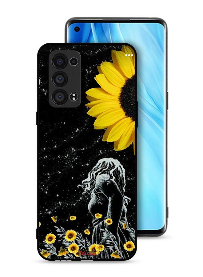 Tolwak Oppo Reno6 Pro 5G (Snapdragon) Protective Case Cover Girl Look At Moon Art - Image 1