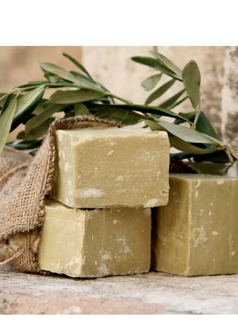 Generic Set of 4 Pure Natural Aleppo Laurel Soap Cube Handmade From Natural Ingredients Useful For Skin Care Rich In Olive And Laurel Oils Suitable For Bathing Washing Body Face Hands Hair Free Of Perfume  - Image 1