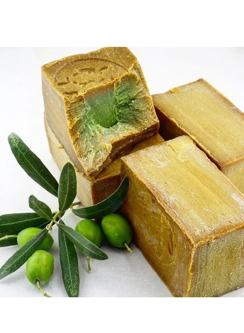 Generic Set of 4 Pure Natural Aleppo Laurel Soap Cube Handmade From Natural Ingredients Useful For Skin Care Rich In Olive And Laurel Oils Suitable For Bathing Washing Body Face Hands Hair Free Of Perfume  - Image 2