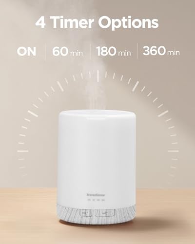 InnoGear 300ML Essential Oil Diffuser Premium 5in1 Ultrasonic Aromatherapy Diffusers Scent Humidifier Aroma Diffuser Vaporizer AutoOff Timer for Room Office Home White Medium - Image 3