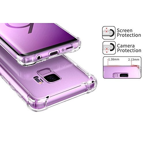 KIOMY Clear Case for Samsung Galaxy S9, Airbags Corners Shockproof Bumper Protective Cover Hybrid Design Hard PC Back + Flexible TPU Frame - Image 4