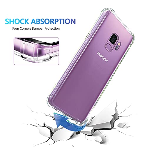 KIOMY Clear Case for Samsung Galaxy S9, Airbags Corners Shockproof Bumper Protective Cover Hybrid Design Hard PC Back + Flexible TPU Frame - Image 3