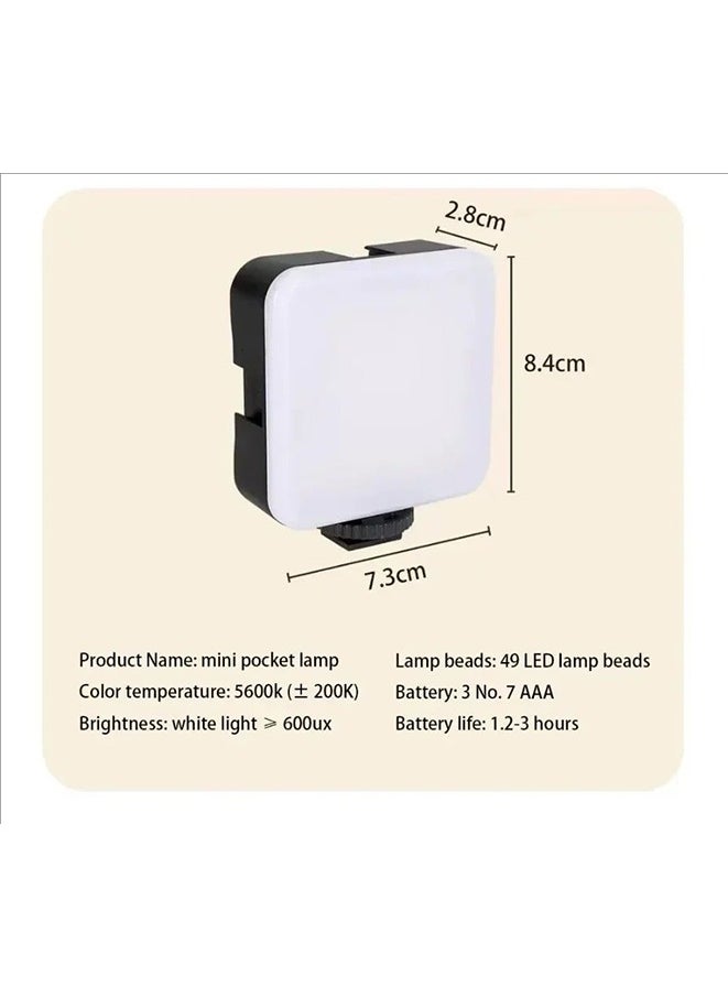 LED Fill Light Cell Phone Tripod Kit With Mic Mobile Phone Live Streaming Handheld Mini Portable Photography Live Fill Light,Smartphone Mini Microphone LED Kit Tripod Stand With Type-C+Lightning audio adapter cable