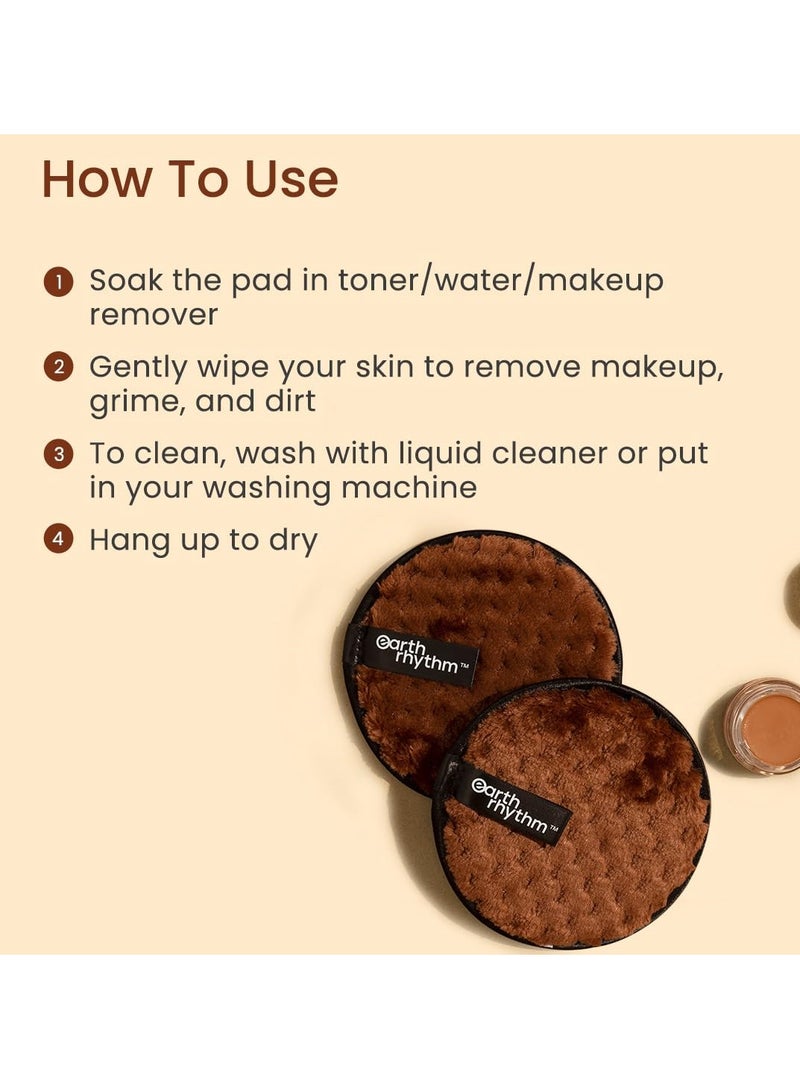 Earth Rhythm Earth Rhythm Reusable Makeup Remover Cleansing Pads Easily Removes Stubborn Face Eye Makeup Pack of 2 - Image 4