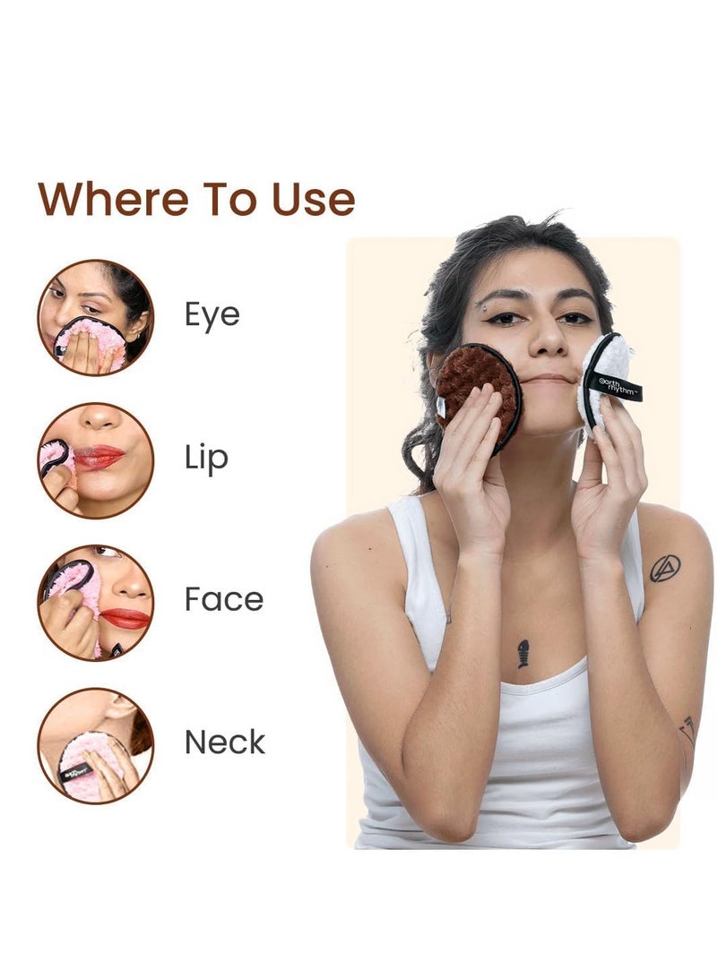 Earth Rhythm Earth Rhythm Reusable Makeup Remover Cleansing Pads Easily Removes Stubborn Face Eye Makeup Pack of 2 - Image 5