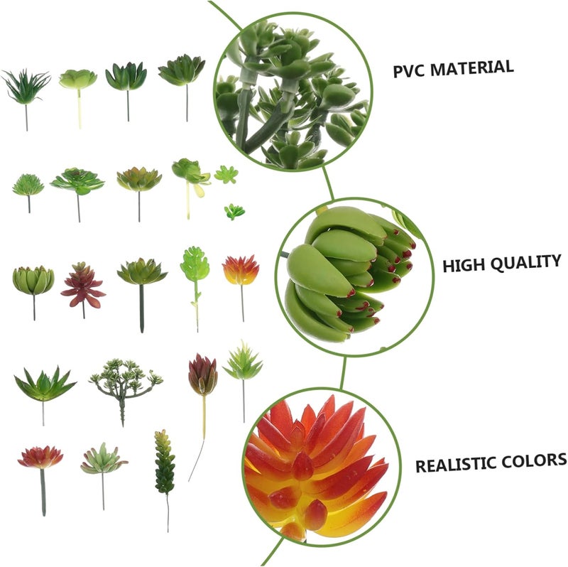 20pcs Mini Succulents Artificial Plant Faux Succulent for Plant Decor Home Garden - Image 2