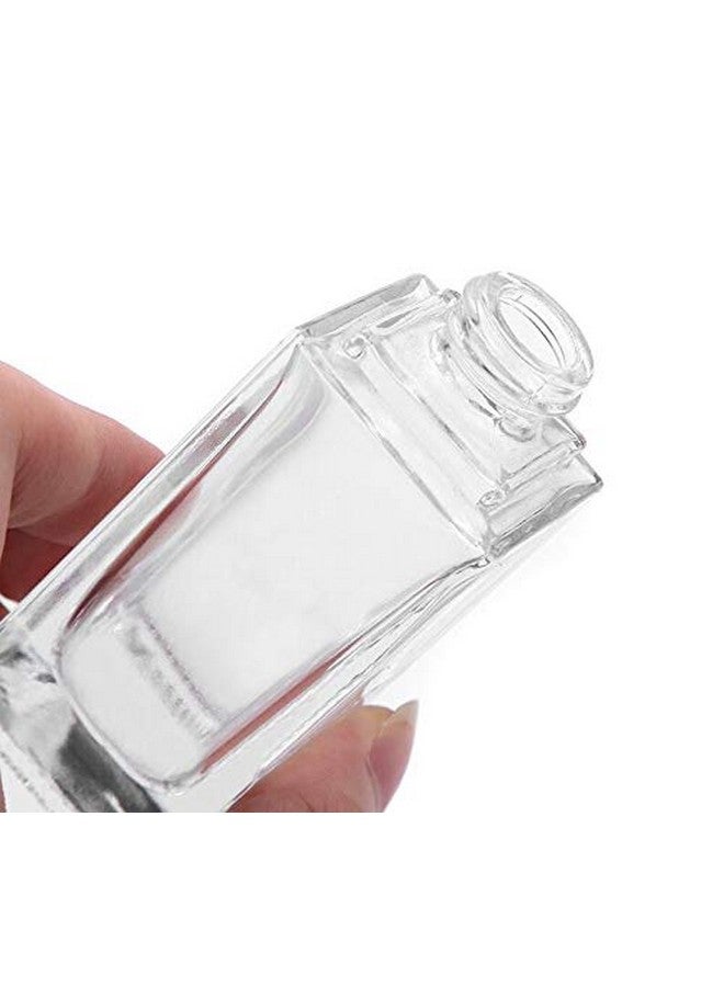 شينج زي 2 قطعة زجاجة مضخة قابلة لإعادة التعبئة، حاوية لوشن سفر زجاجية شفافة مربعة الشكل مع رأس مضخة أسود، موزع مستحضرات تجميل لمستحضرات التجميل ومستحلبات المطهر والزيوت الأساسية والسوائل وكريم الجسم - Image 3