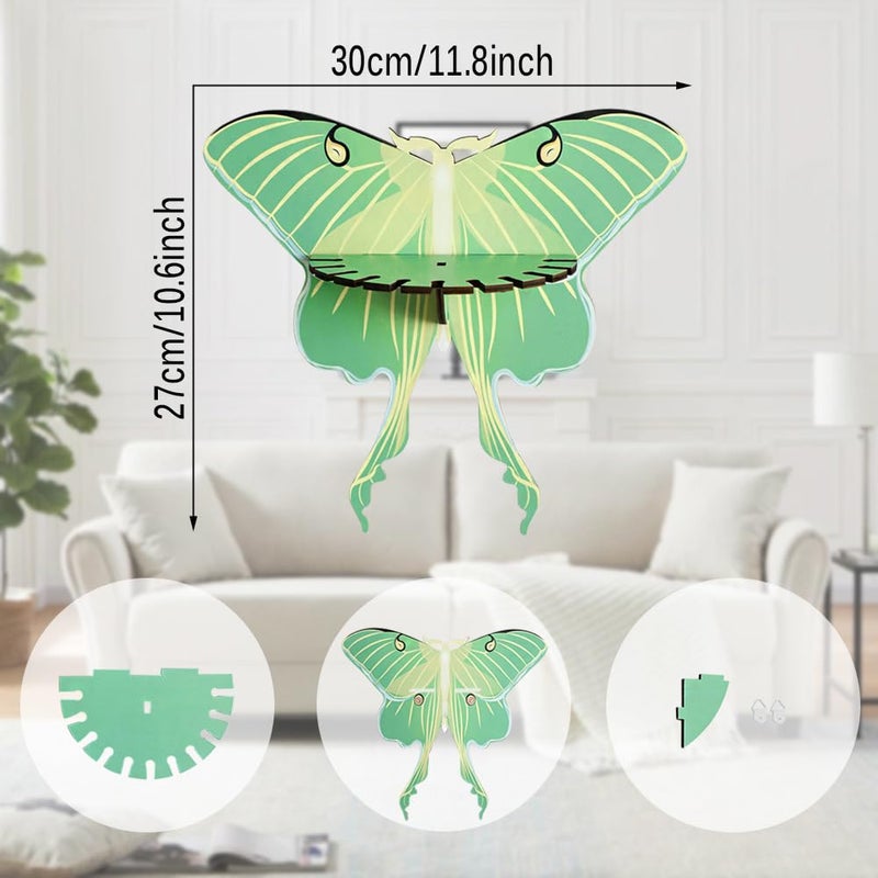 JruiZhp Butterfly Shelfï¼Œ 1Pcs Green Butterfly Wooden Whimsigoth Decor Shelf Hanging Wall Shelf Floating Holder Shelves Storage Rack for Home Decoration - Image 2