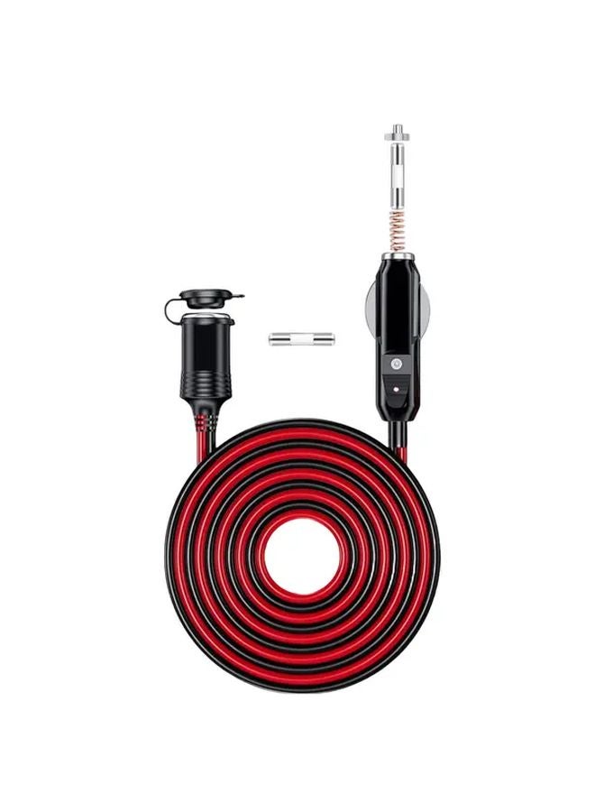 سلك تمديد ولاعة سجائر ثقيل 16AWG 15A 13 قدم 12V 24V لمنفخات الإطارات ومضخات الهواء - Image 2