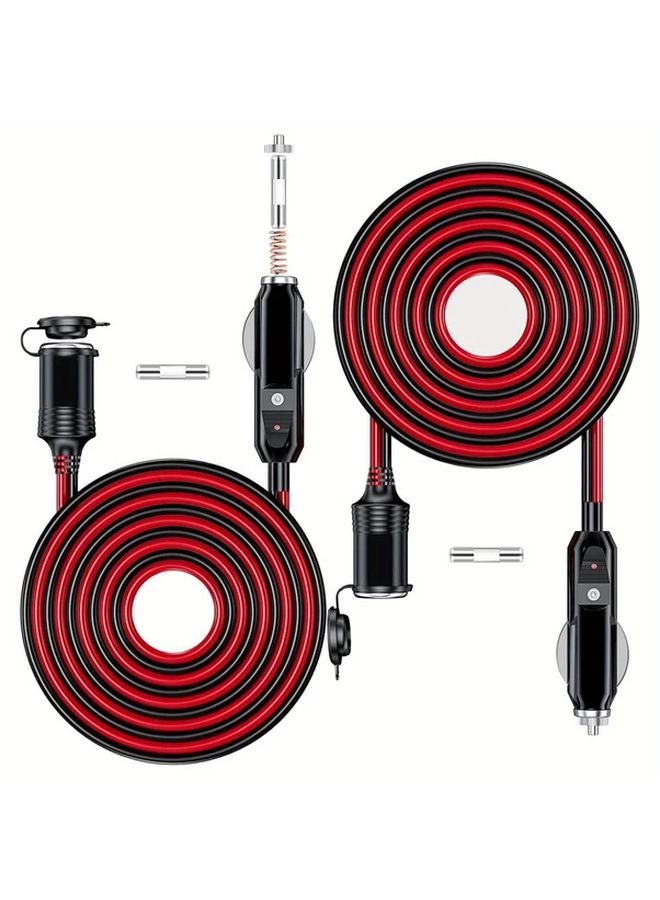 سلك تمديد ولاعة سجائر ثقيل 16AWG 15A 13 قدم 12V 24V لمنفخات الإطارات ومضخات الهواء - Image 1
