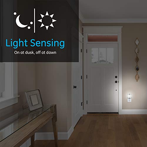 GE CoverLite LED Night Light, Plug-In, Dusk to Dawn Sensor, Home Decor, LED Lights for Bedroom, Bathroom, Kitchen, Hallway, 2 Pack, 46815, Brushed Nickel | Moroccan - Image 2