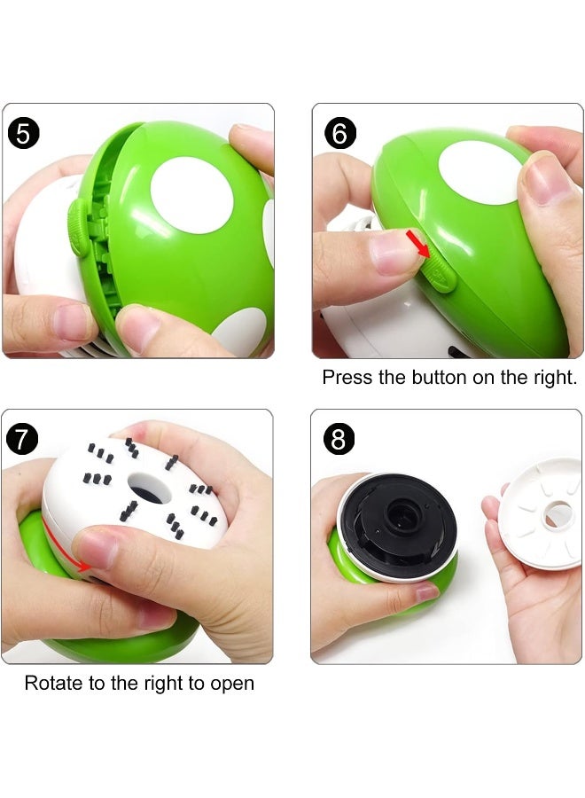 Gocomcom Honbay Mini Cute Table Dust Vaccum Cleaner, Mushroom Shaped New Portable Corner Desk Vaccum Cleaner Mini Cute Vacuum Cleaner Dust Sweeper (Green) - Image 5
