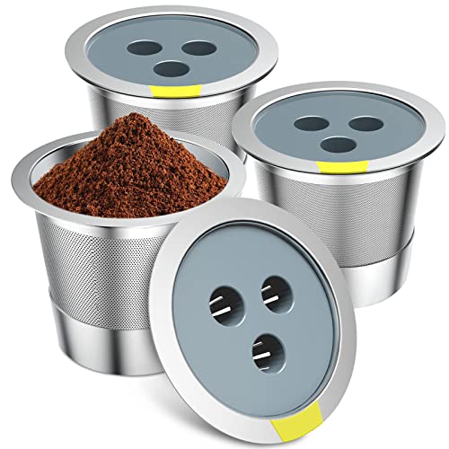 YEOSEN Stainless Steel Reusable K Cups Compatible for Ninja Coffee Maker,Upgrade 3 Pack K Cups Reusable Coffee Pods,Permanent Coffee Filters Fit for Ninja CFP201 CFP300 CFP400 (3Pack) - Image 1