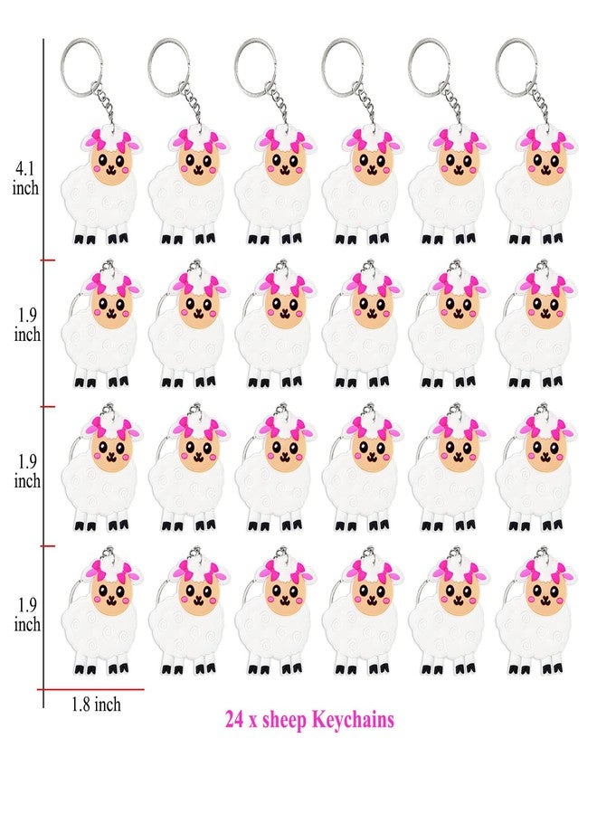 Elecrainbow 24 Pack Sheep Keyring Pack Party Favor for Sheep Lover, Guest Return Gift, Animal Themed Party, Baby Shower, Birthday - Image 2