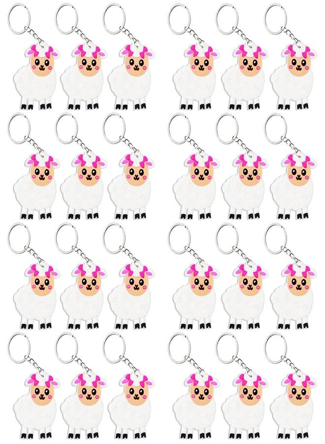 Elecrainbow 24 Pack Sheep Keyring Pack Party Favor for Sheep Lover, Guest Return Gift, Animal Themed Party, Baby Shower, Birthday - Image 1