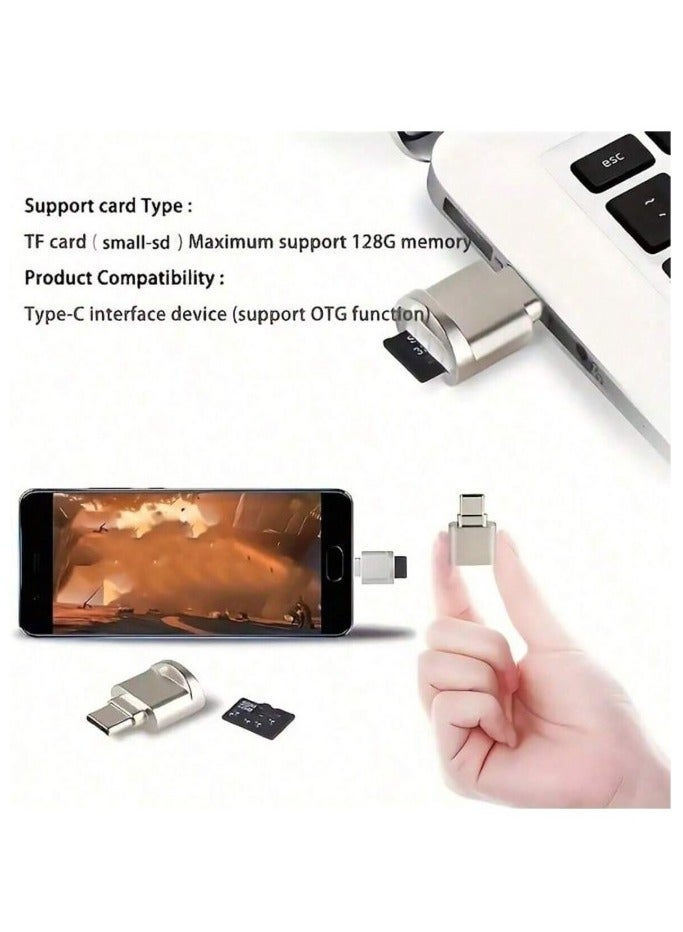 Type-C Micro SD/TF card reader for mobile and computer with keychain  - Image 2