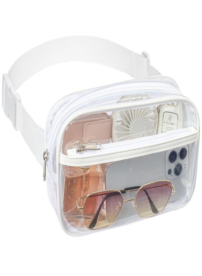 PACKISM Clear Fanny Pack Stadium Approved - Clear Belt Bag for Women Men Plus Size Transparent Waist Bag Crossbody with Adjustable Strap for Concerts, Sports, Events, Festivals,Travel, White, - Image 1