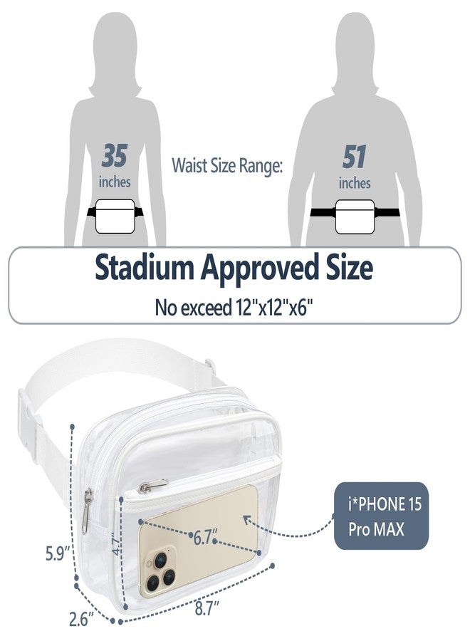 PACKISM Clear Fanny Pack Stadium Approved - Clear Belt Bag for Women Men Plus Size Transparent Waist Bag Crossbody with Adjustable Strap for Concerts, Sports, Events, Festivals,Travel, White, - Image 3