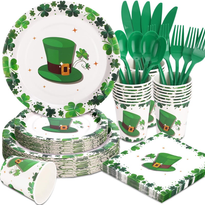 LOOWVY 175PCS St Patricks Day Plates and Napkins Set-St Patricks Day Party Supplies for St Patricks Day Decorations - Image 1
