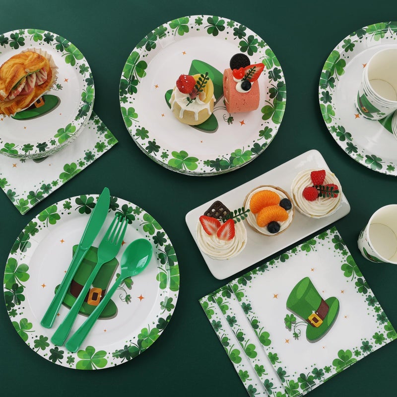 LOOWVY 175PCS St Patricks Day Plates and Napkins Set-St Patricks Day Party Supplies for St Patricks Day Decorations - Image 4