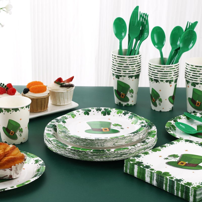 LOOWVY 175PCS St Patricks Day Plates and Napkins Set-St Patricks Day Party Supplies for St Patricks Day Decorations - Image 5