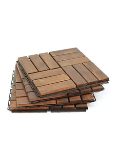 HOME TASTE Wooden Decking Tiles - Hardwood Wood Flooring Deck Wood Decking Tiles, Floor Tiles, Office Floor Tiles, Home Floor Tiles, Diy Tiles, Garden Tile 10 Pcs  - Image 1