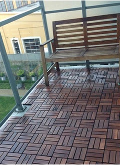 HOME TASTE Wooden Decking Tiles - Hardwood Wood Flooring Deck Wood Decking Tiles, Floor Tiles, Office Floor Tiles, Home Floor Tiles, Diy Tiles, Garden Tile 10 Pcs  - Image 3
