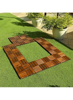 HOME TASTE Wooden Decking Tiles - Hardwood Wood Flooring Deck Wood Decking Tiles, Floor Tiles, Office Floor Tiles, Home Floor Tiles, Diy Tiles, Garden Tile 10 Pcs  - Image 4