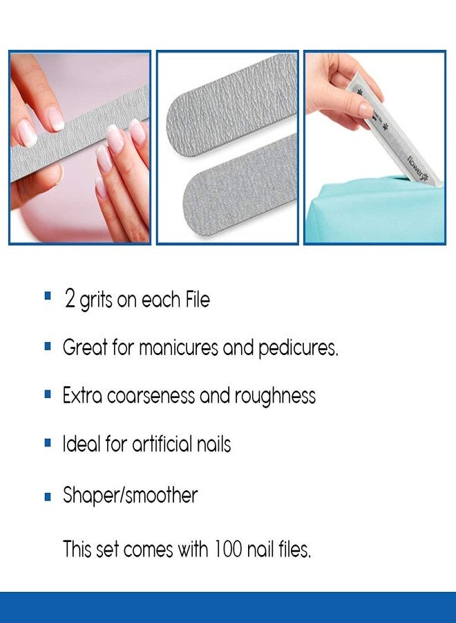 Flowery Disposable Nail File (180/400 Grit Cushion Silver) - Image 5