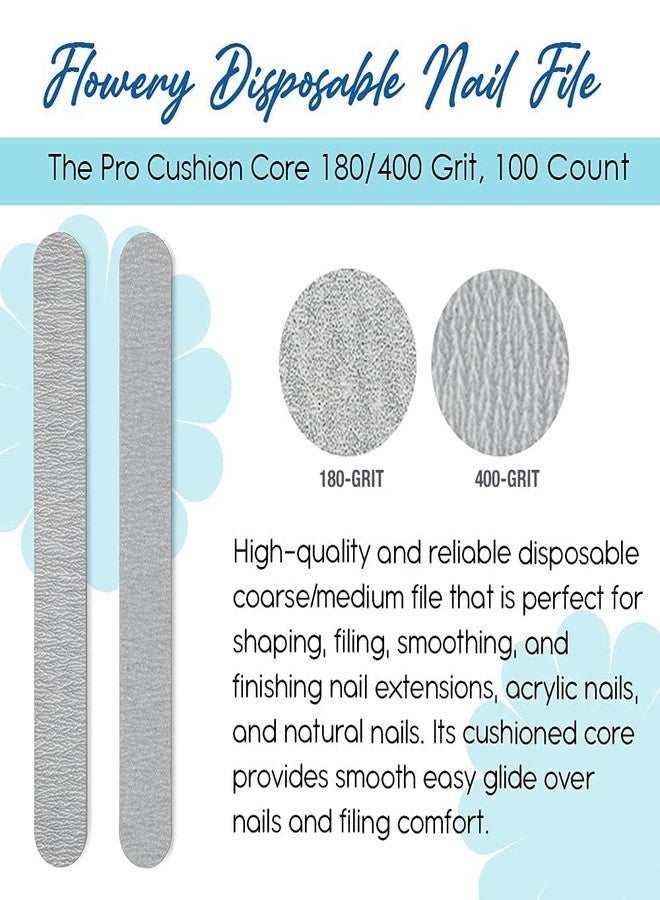 Flowery Disposable Nail File (180/400 Grit Cushion Silver) - Image 4