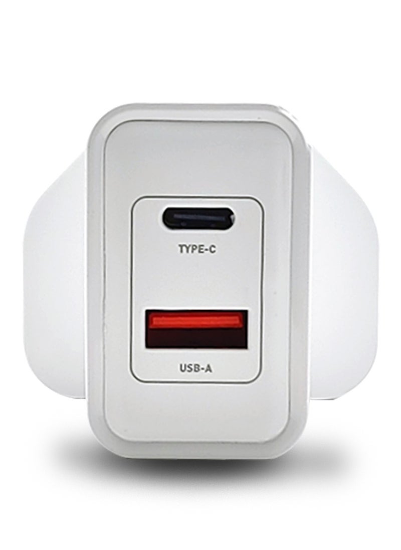 GRABIT - Wall Charger 45W PD Dual USB GaN Charger Fast & Compact Charge multiple devices with 45W Power Delivery (PD) and dual USB ports. GaN technology ensures efficient, compact, and travel-friendly charging. Compatible with iPhone, Samsung, OnePlus, Xiaomi, Huawei, Google Pixel, iPads, MacBooks, and more. Perfect for home, office, and travel. - Image 1