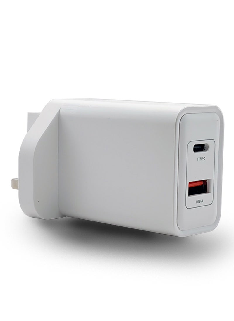 GRABIT - Wall Charger 45W PD Dual USB GaN Charger Fast & Compact Charge multiple devices with 45W Power Delivery (PD) and dual USB ports. GaN technology ensures efficient, compact, and travel-friendly charging. Compatible with iPhone, Samsung, OnePlus, Xiaomi, Huawei, Google Pixel, iPads, MacBooks, and more. Perfect for home, office, and travel. - Image 1