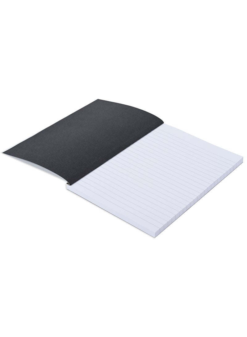 FIS FIS® Notebook Soft Cover, A5 Size(14.8x21cm), 2 Quire, 192 Pages, 96 Sheets, Single Line Ruling, Golden/Black, Packet of 5 Pieces, Design 2 - FSNBSCA5GLBK02 - Image 4