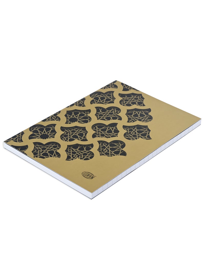 FIS FIS® Notebook Soft Cover, A5 Size(14.8x21cm), 2 Quire, 192 Pages, 96 Sheets, Single Line Ruling, Golden/Black, Packet of 5 Pieces, Design 2 - FSNBSCA5GLBK02 - Image 3