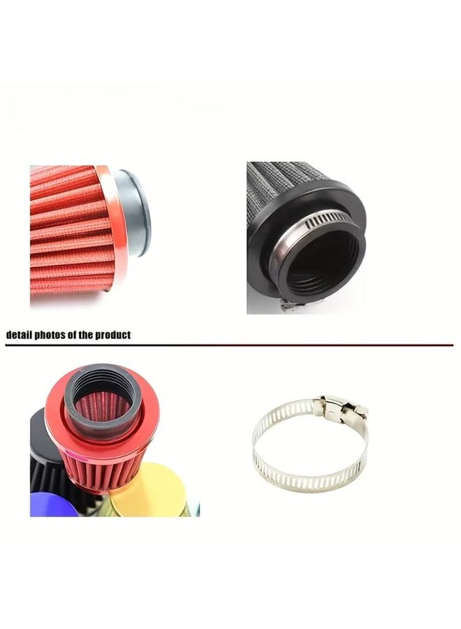 Black 38mm Motorcycle Air Filter Round Tapered Clamp High Density Media Enhanced Horsepower Engine Protection Fit Most Motorcycles - Image 5
