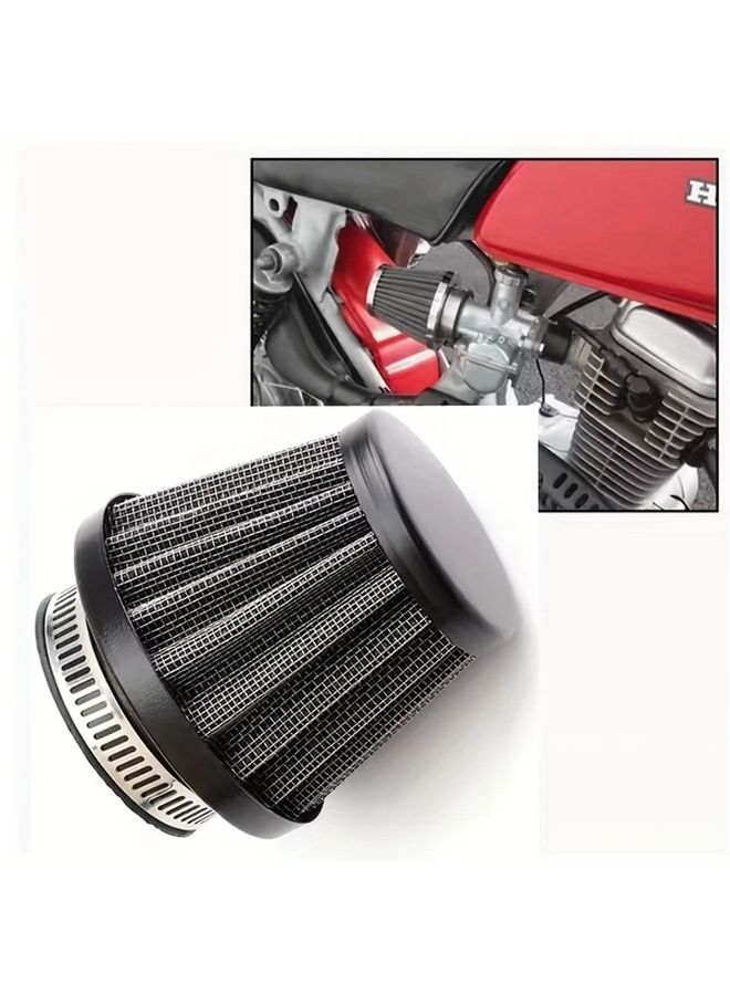 Black 38mm Motorcycle Air Filter Round Tapered Clamp High Density Media Enhanced Horsepower Engine Protection Fit Most Motorcycles - Image 4