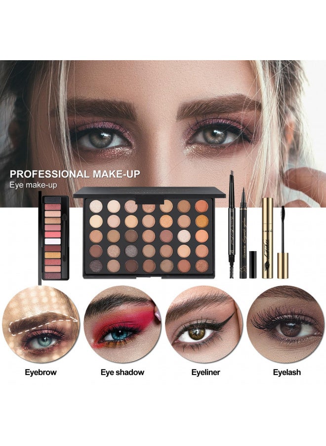 MISS ROSE M MISS ROSE M All In One Makeup Kit, Makeup Kit for Women Full Kit,Multipurpose Women's Cosmetics Set,Beginners and Professionals Alike,Easy to Carry(DLS-Pink) 