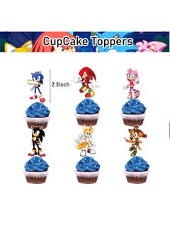 Zeemey Sonic Theme Balloon Set with Happy Birthday Banner,Cake Topper,Hanging Spins,Perfect for Graduation Baby Shower Birthday Bachelorette Party Backdrop Decoration,Suitable for Indoor and Outdoor  - Image 4