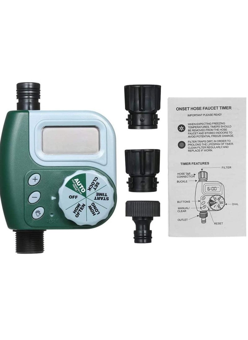Automatic Water Timer Outdoor Garden Irrigation Controller 1-62061Z Single-Outlet Hose Watering Green