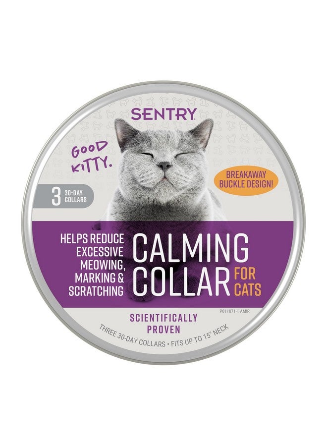 SENTRY PET Care Sentry Calming Collar for Cats, Long-Lasting Pheromone Collar Helps Calm Cats for 30 Days, Reduces Stress, Helps Calm Cats from Anxiety, Loud Noises, and Separation, 3 Count - Image 1