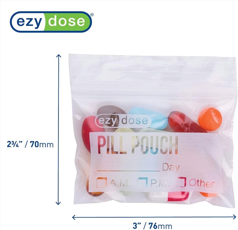 EZY DOSE Disposable Pill Organizer Pouches - 100 Count Zippered Seal Bags for Vitamins and Medications - Image 2