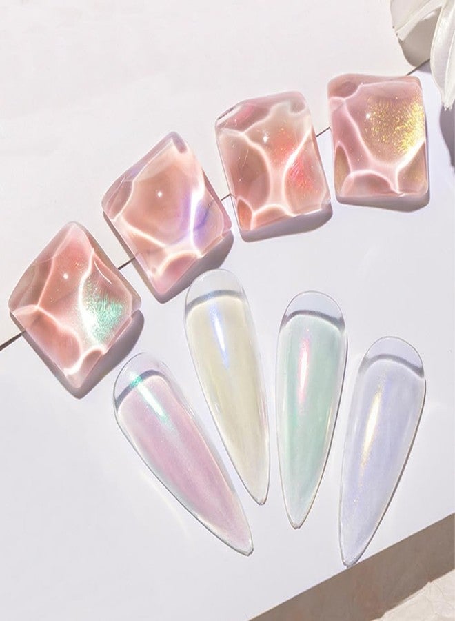 Brille Bee Metallic Chrome Nail Powder Set, Mirror Effect Nail Art Powder, Holographic Pigment Glitter Dust for Gel Polish Manicure Decoration with Eyeshadow Sticks (Mermaid Chrome) - Image 3