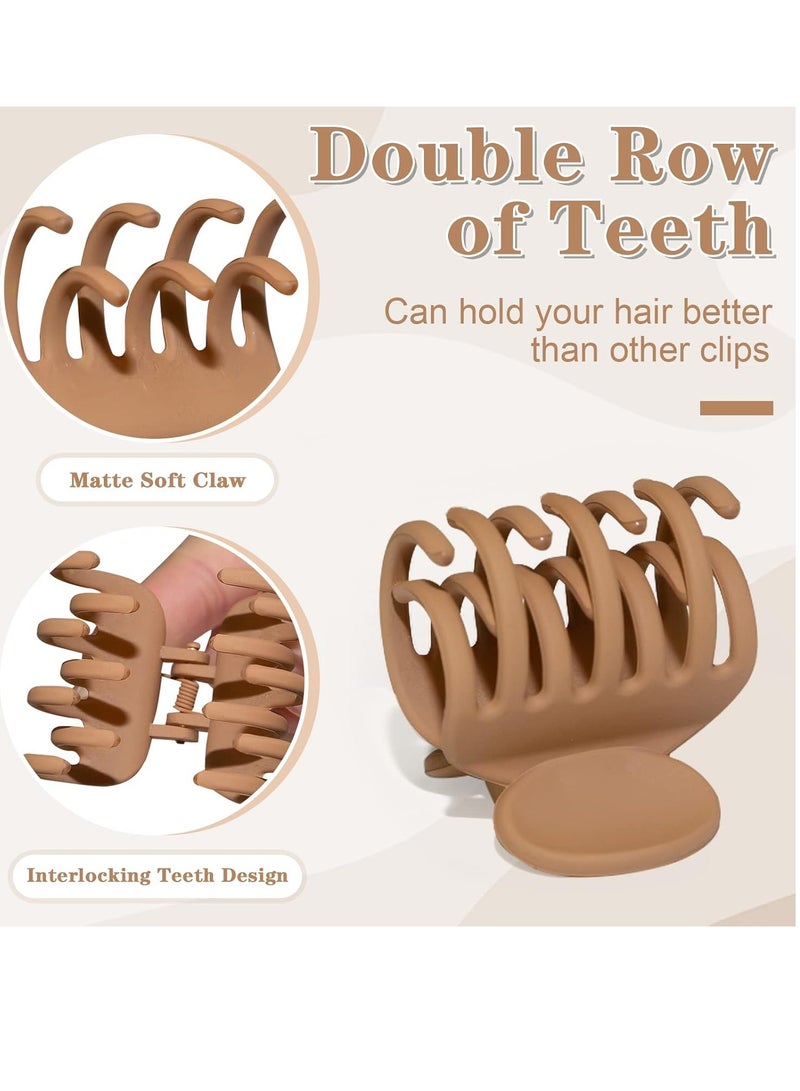 VIA 1.6" Matte Medium Double Row Teeth Hair Clips for Women - Strong Hold Jaw Clamps for Thin, Fine & Thick Hair - Image 2