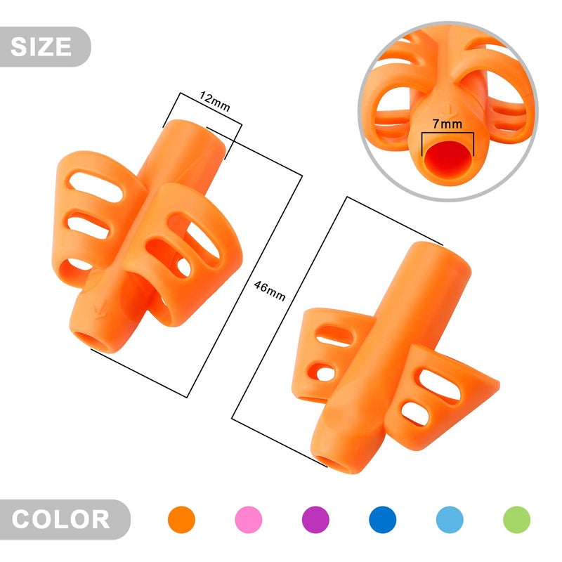 Bribobo 6 Pack Pencil Grips for Kids Handwriting Pencil Grippers, Pencil Writing Aid Grip Posture Correction Tool for Kids Toddler Children Special Needs - Image 2